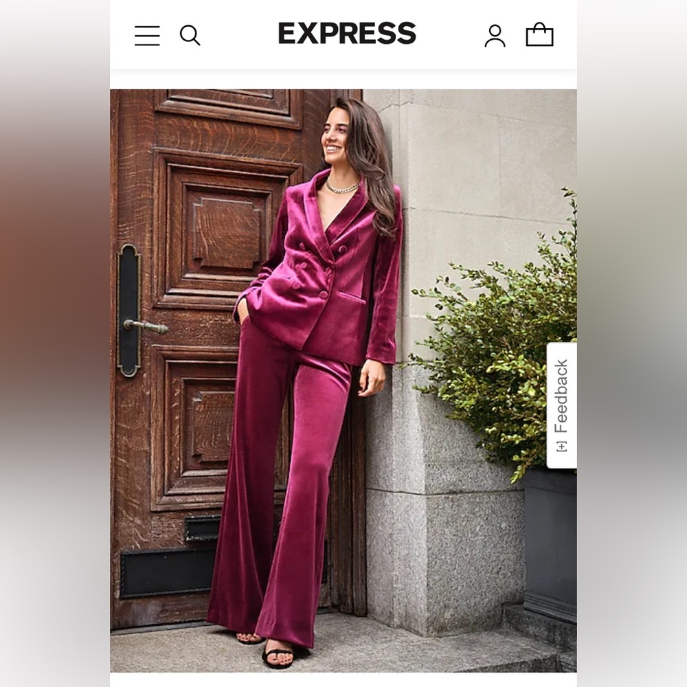 Express pink velvet suit (BRAND NEW!)